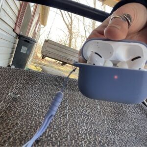 Apple AirPods Pro Silicone Case in Slate Blue with Lanyard